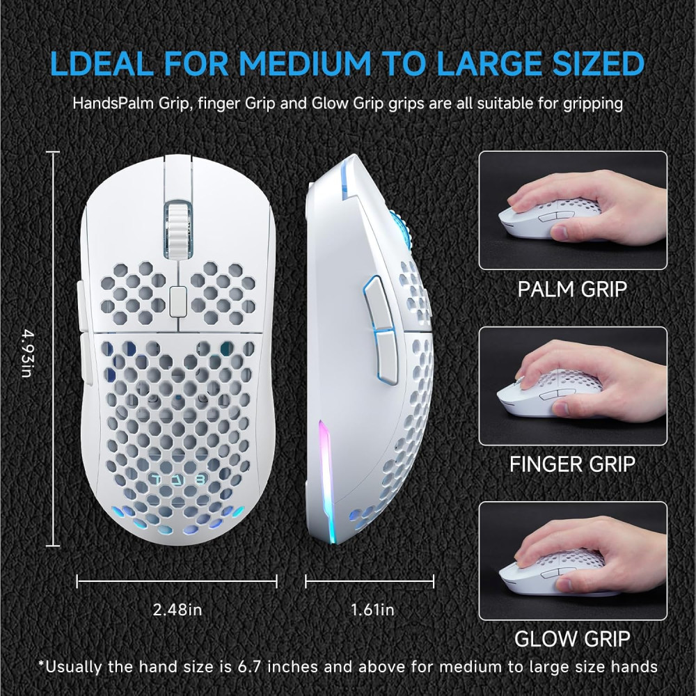 Ігрова бездротова миша TMKB Falcon M1 24000 DPI RGB три режими підключення