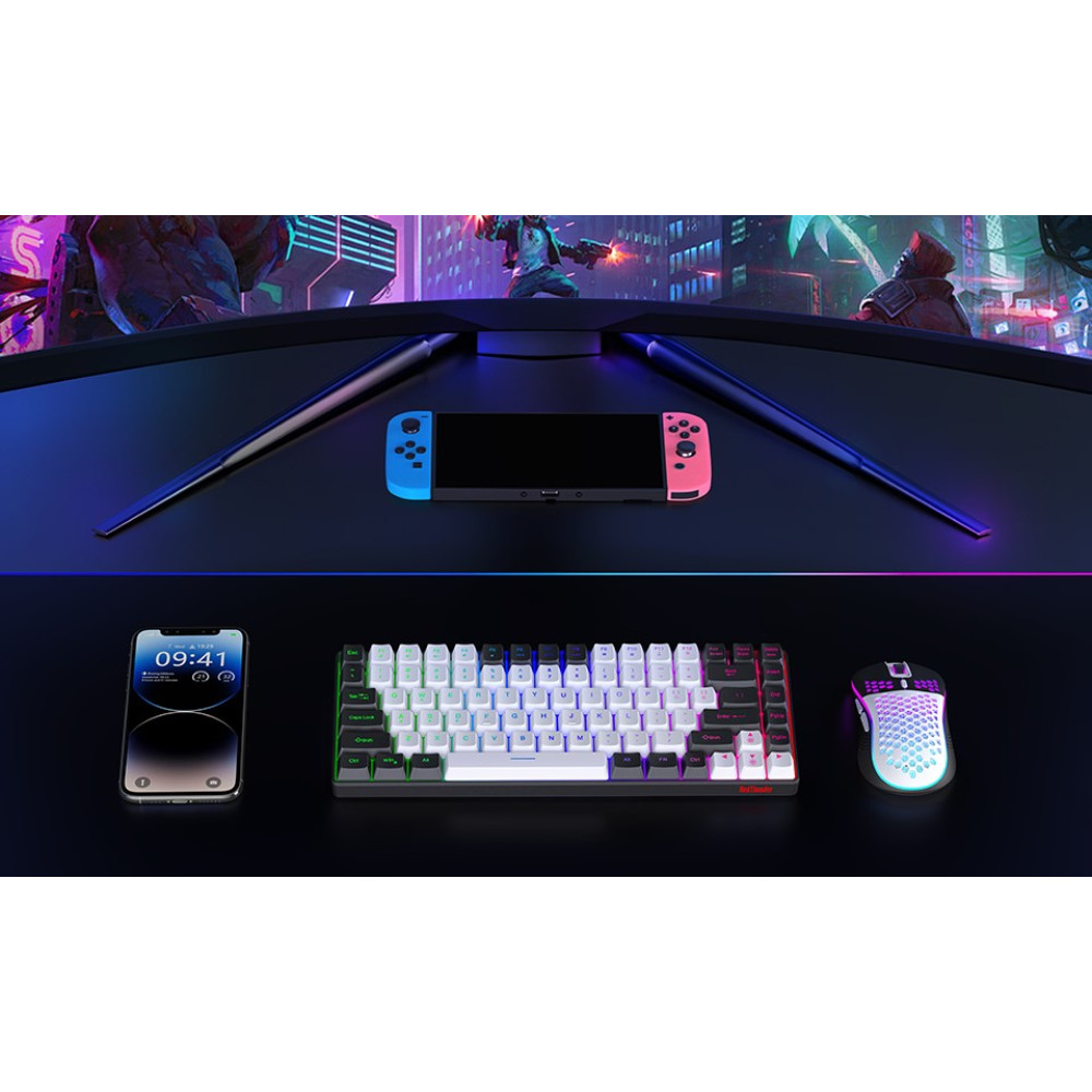 Комплект клавиатуры и мыши RedThunder K84 RGB подсветка 75% USB 2,4G