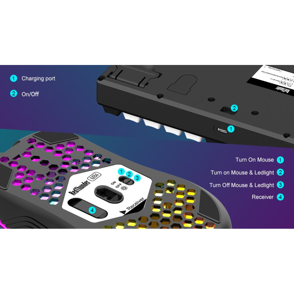 Комплект клавиатуры и мыши RedThunder K84 RGB подсветка 75% USB 2,4G