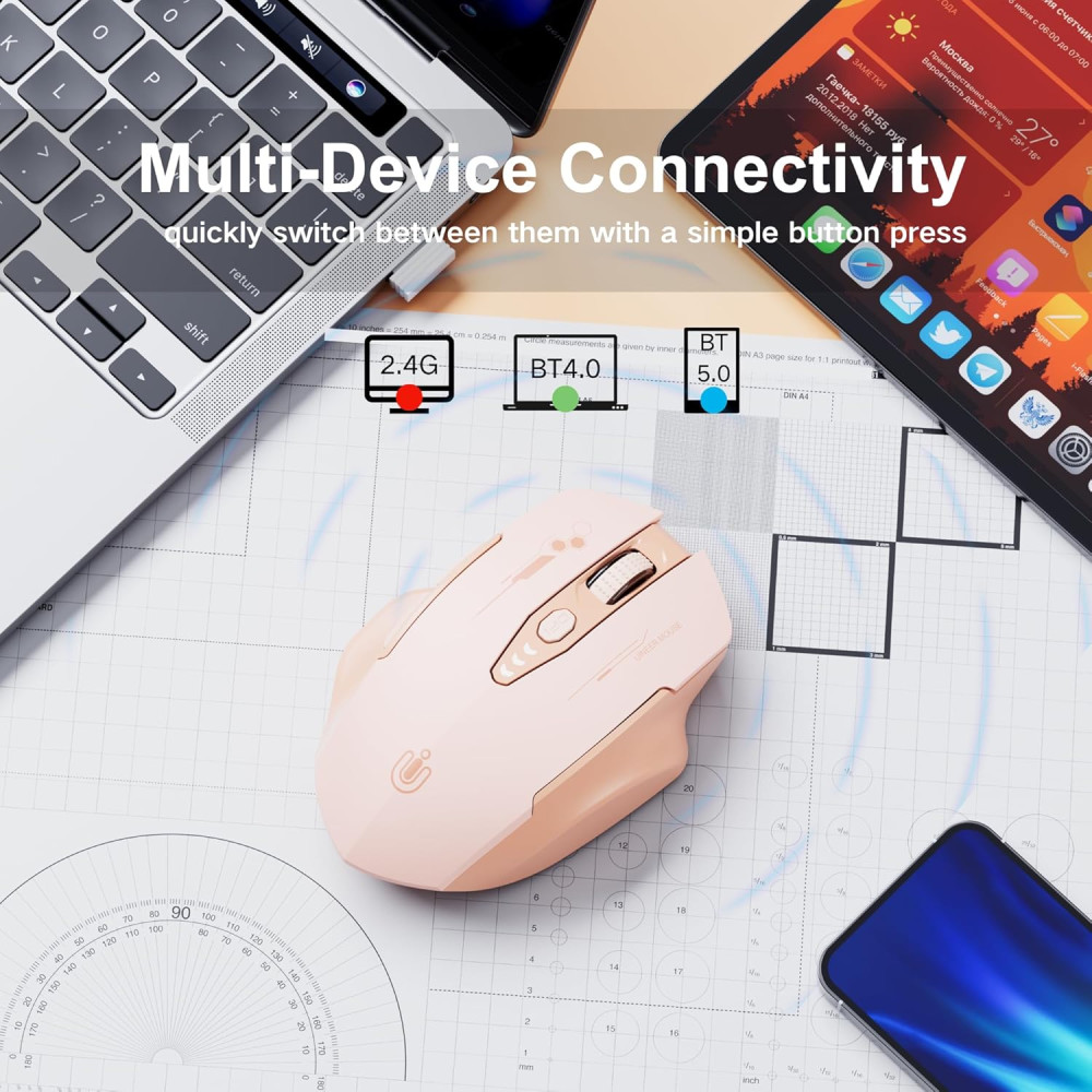 Бездротова мишка Uineer U6 Bluetooth 2,4GHz DPI 2400 з індикатором заряду