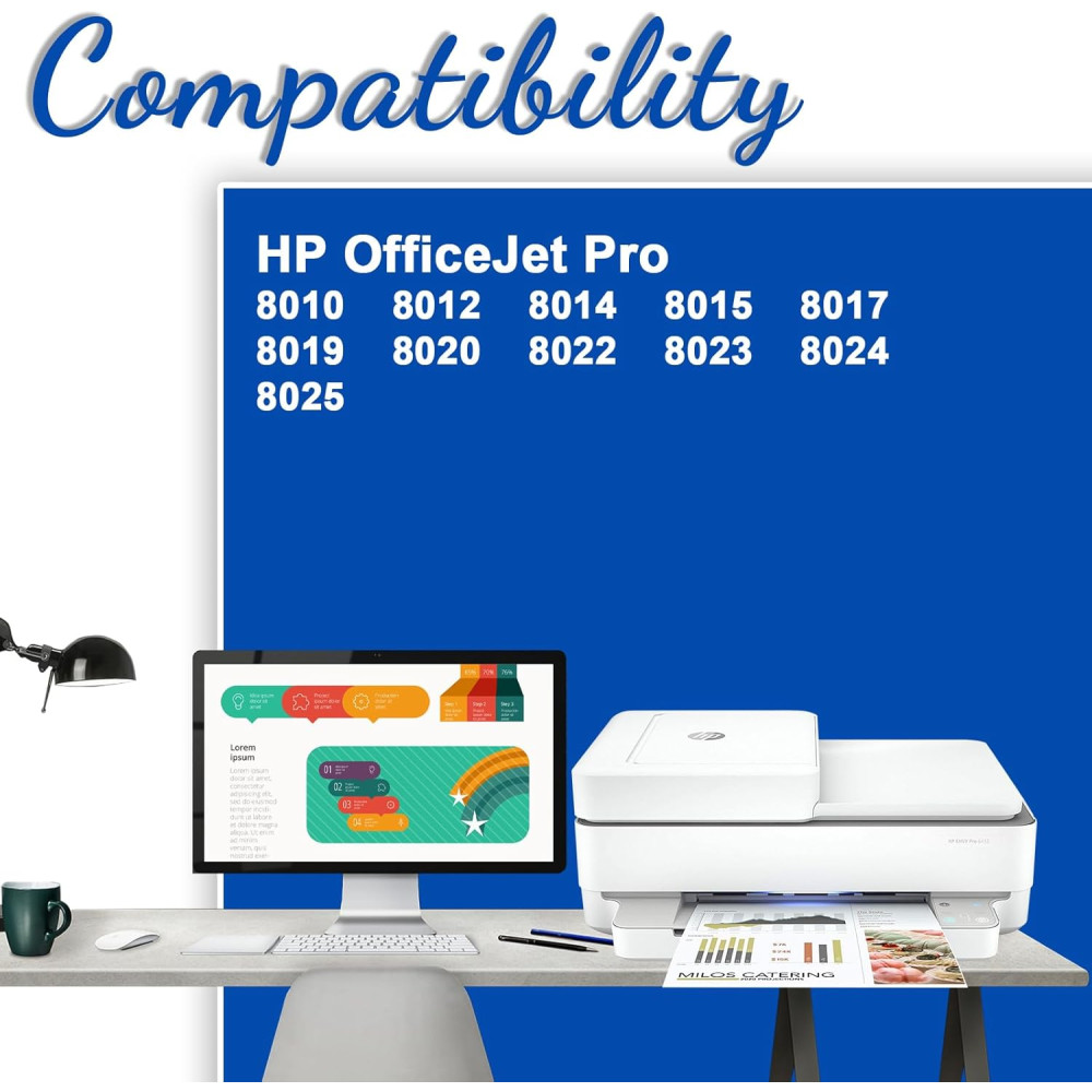 Картриджи Print Expert 912XL совместимы с HP OfficeJet Pro 8010–8025 комплект 4 шт
