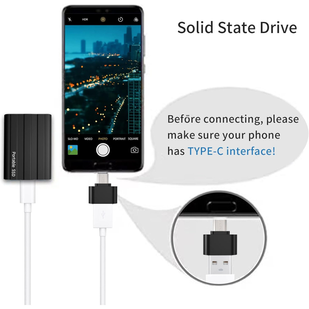 Портативный твердотельный накопитель SSD Lirxxur 2TB 3 в 1