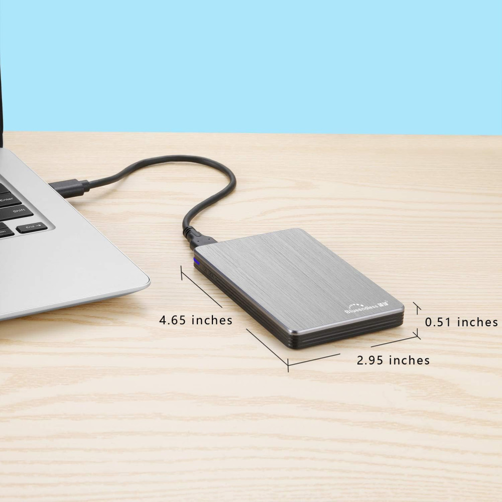 Внешний жесткий диск Blueendless 2,5 дюйма USB 3.0. Ультратонкий (серый, 250 ГБ)