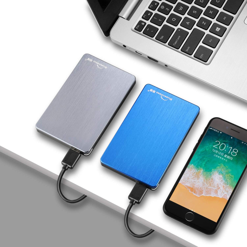 Внешний жесткий диск Blueendless 2,5 дюйма USB 3.0. Ультратонкий (серый, 250 ГБ)