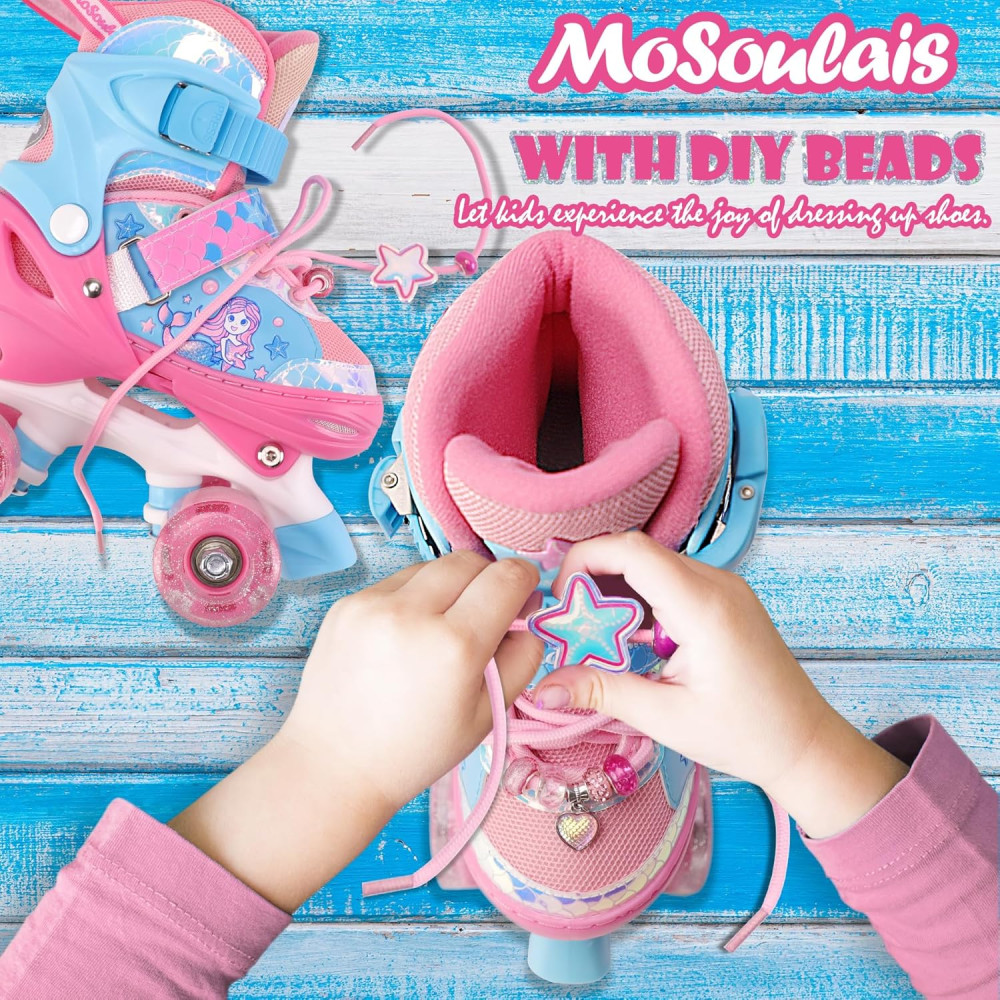 Ролики Mosoulais "Русалка", размер 26-29, мягкие, бесшумные колеса PU