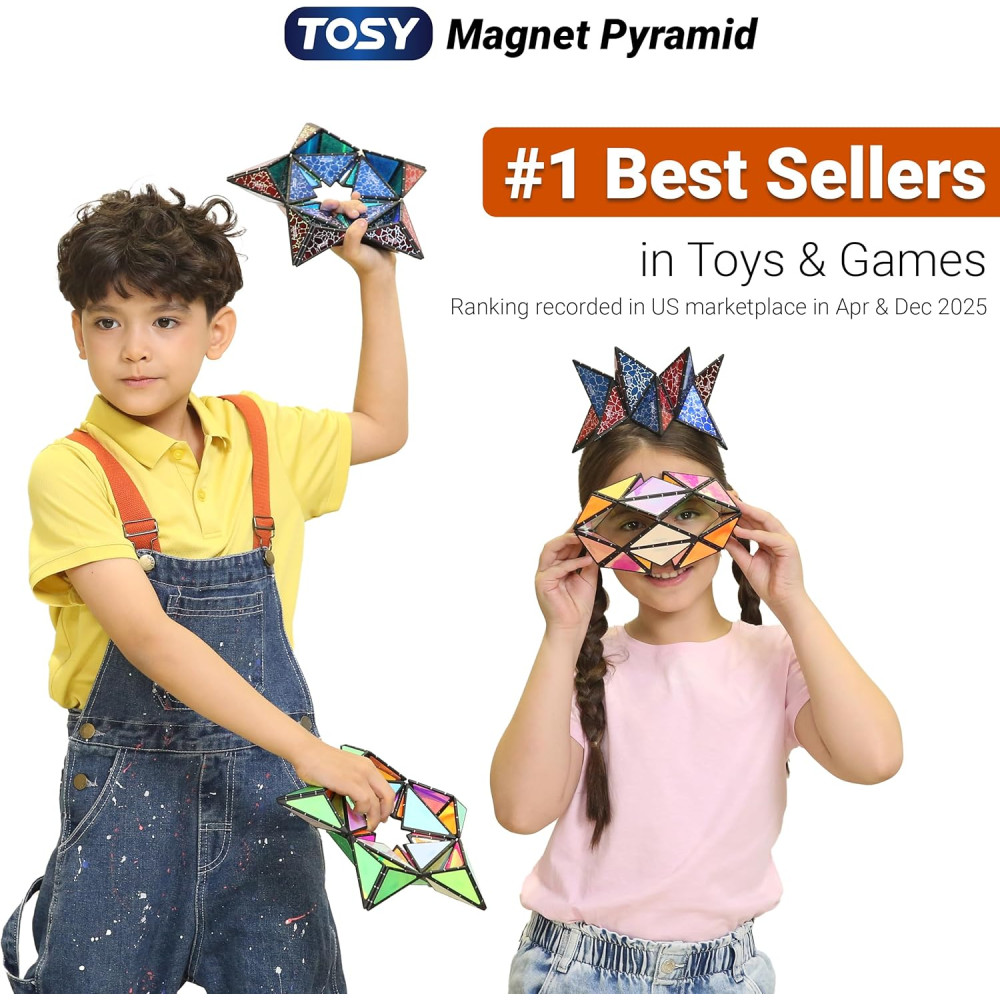 Магнітний конструктор TOSY Magnet Pyramid Glow світиться в темряві на 15 елементів