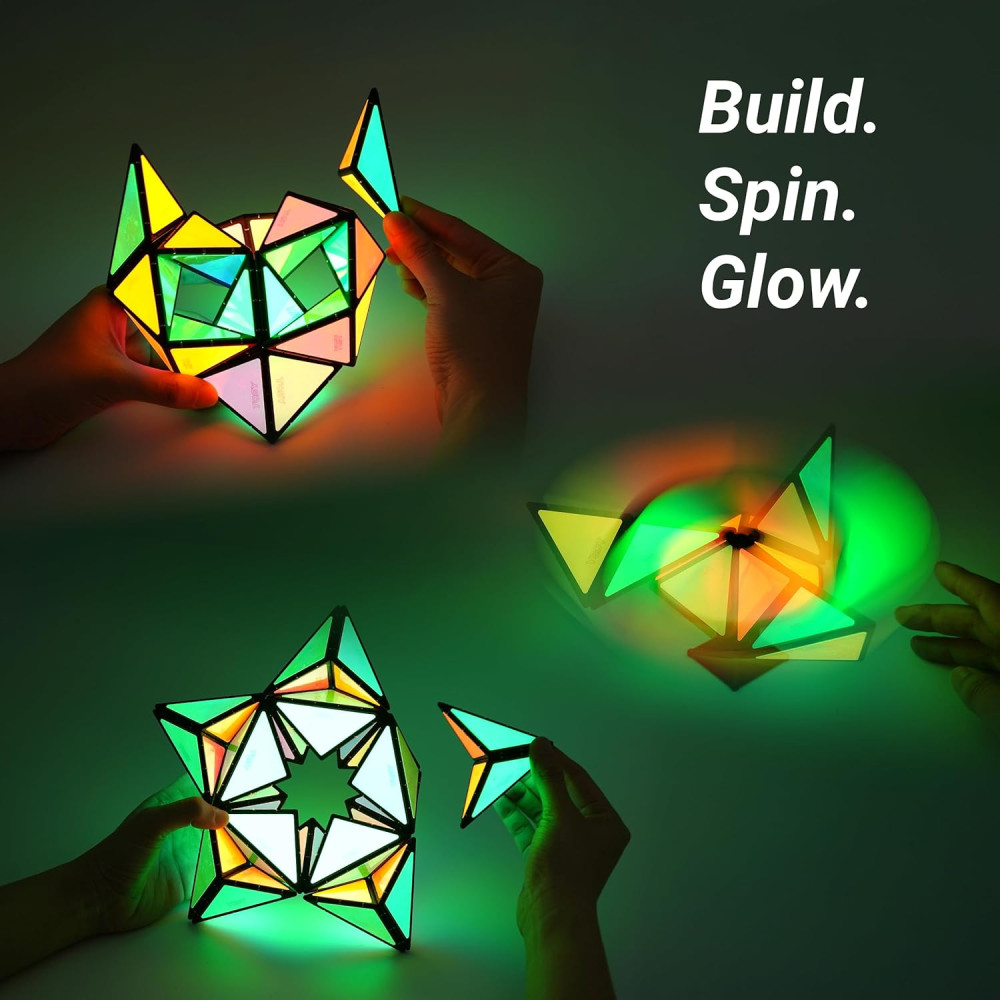 Магнітний конструктор TOSY Magnet Pyramid Glow світиться в темряві на 15 елементів
