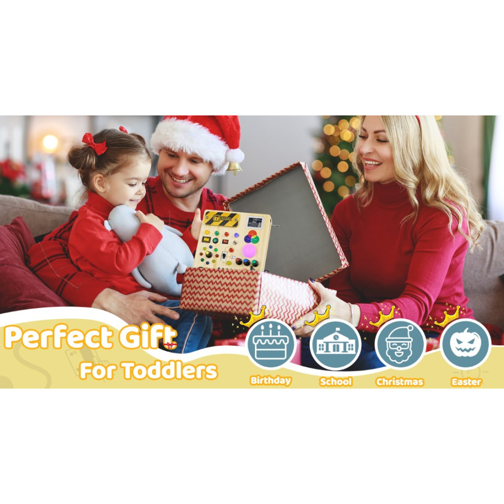 Развивающая сенсорная доска для детей от 1 до 4 лет Busy Board Montessori