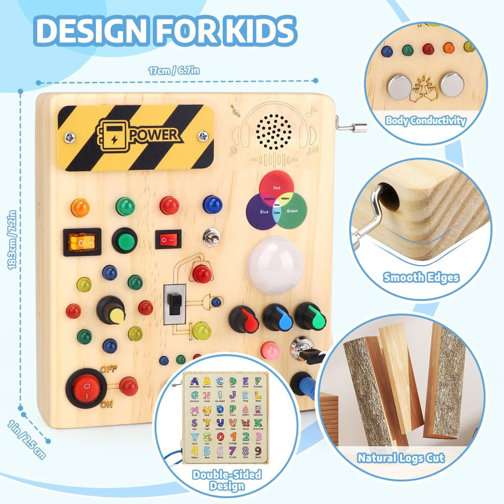 Развивающая сенсорная доска для детей от 1 до 4 лет Busy Board Montessori