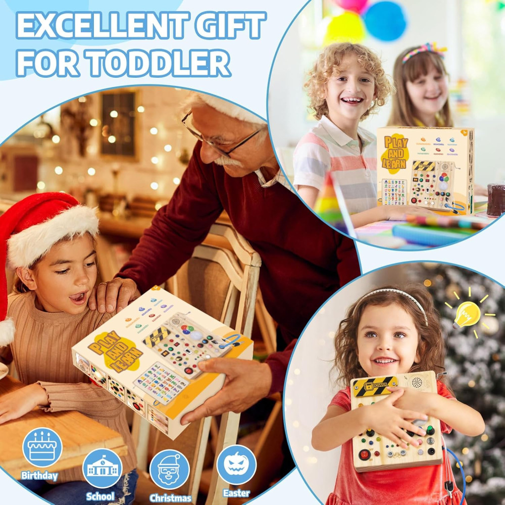 Развивающая сенсорная доска для детей от 1 до 4 лет Busy Board Montessori