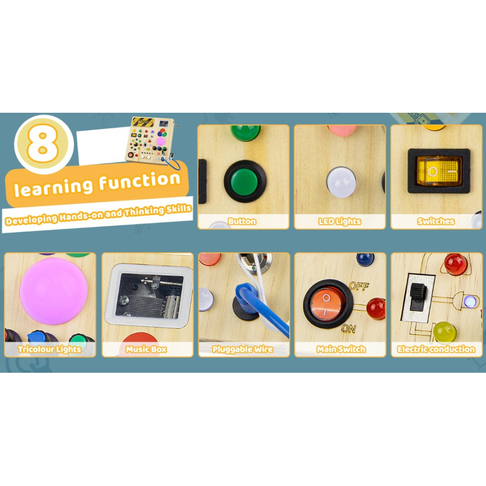 Развивающая сенсорная доска для детей от 1 до 4 лет Busy Board Montessori