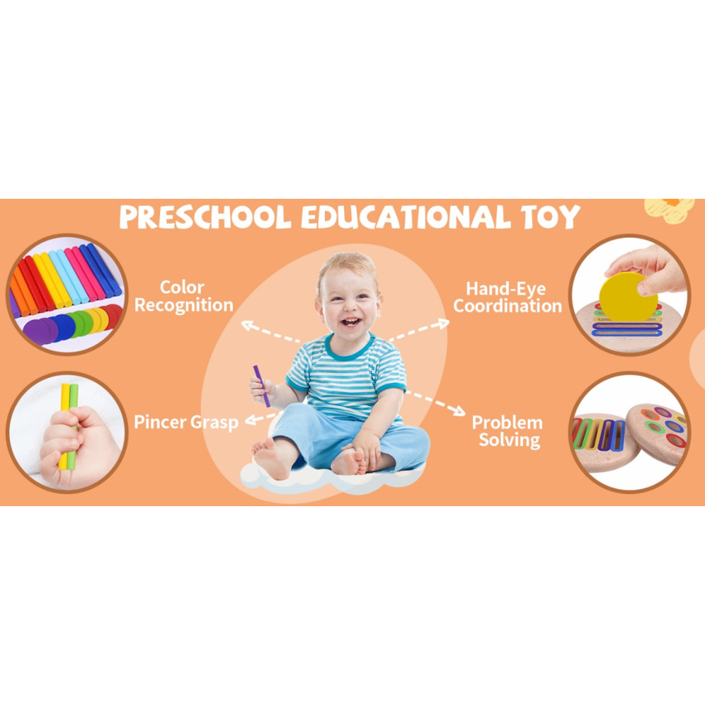 Montessori Дерев’яна іграшка для сортування кольорів від 3 до 5 років