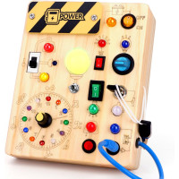 Развивающая доска Montessori с часами и LED для детей 1–3 года