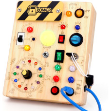 Развивающая доска Montessori с часами и LED для детей 1–3 года
