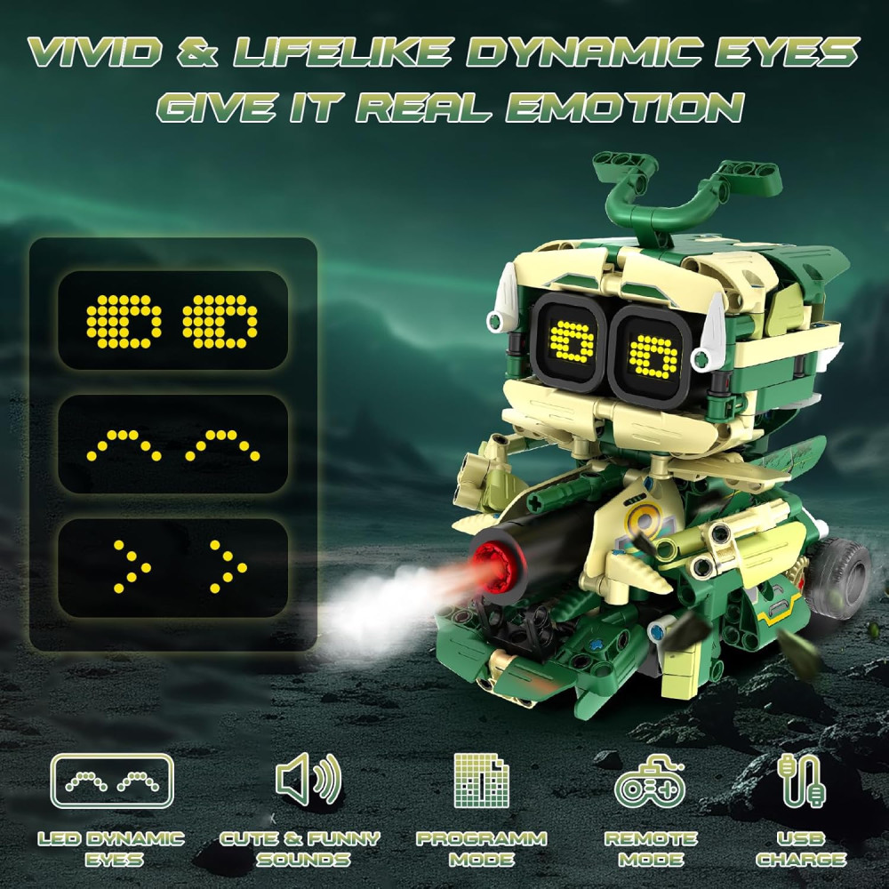 Конструктор робот 3 в 1 QHECTTY STEM RC с пультом и APP 513 деталей