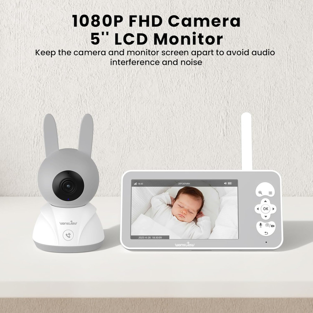Відеоняня Wansview V1 1080P нічне бачення 5 дюймів WiFi автостеження