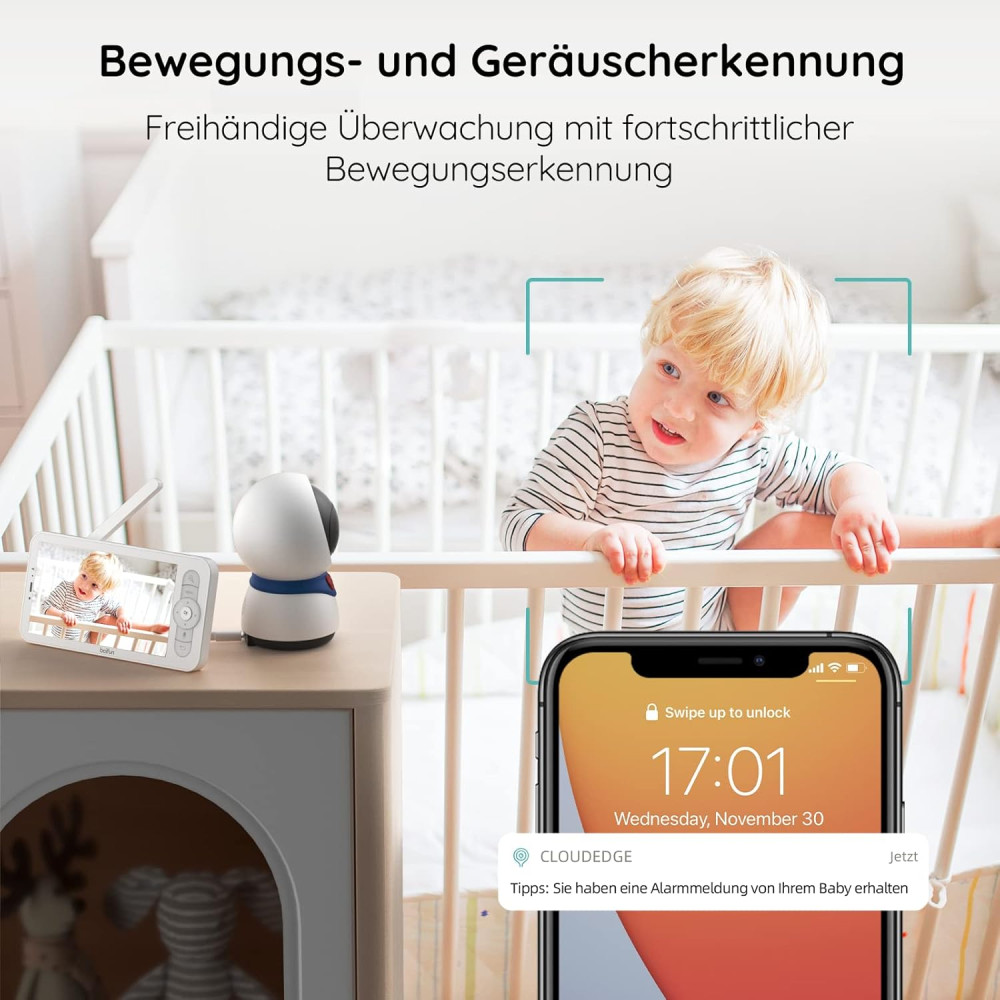 Видеоняня Boifun Baby Monitor с поворотной камерой 1080P