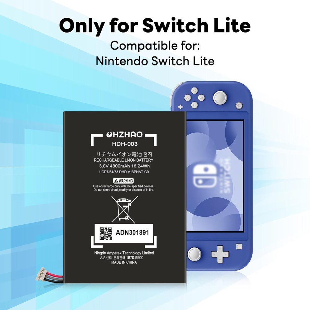 Аккумулятор OHZHAO HDH-003, 4800 мАч, для замены аккумулятора на Nintendo Switch Lite, Lite HDH-003 HDH-001 Lite