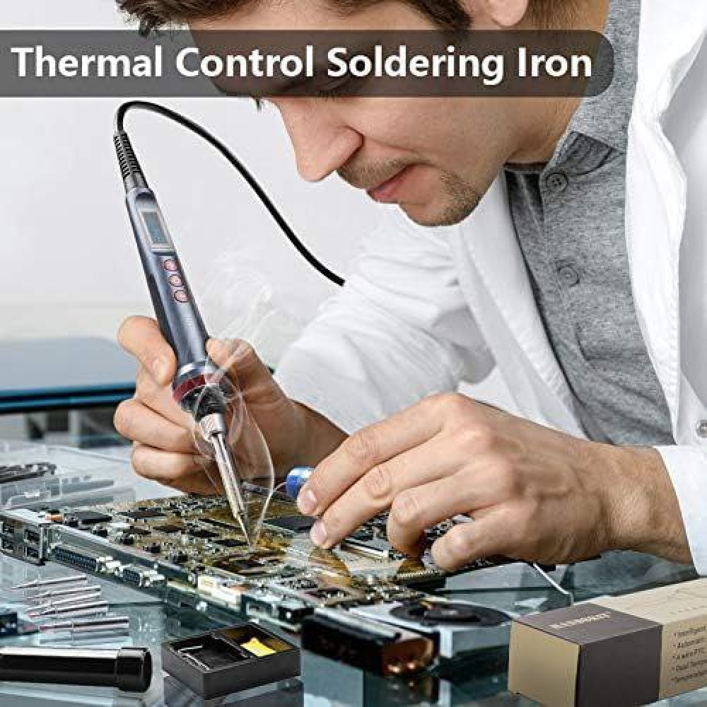 Паяльник RFElettronica 90W LED 220V з регулюванням температури та 3 додаткові жала