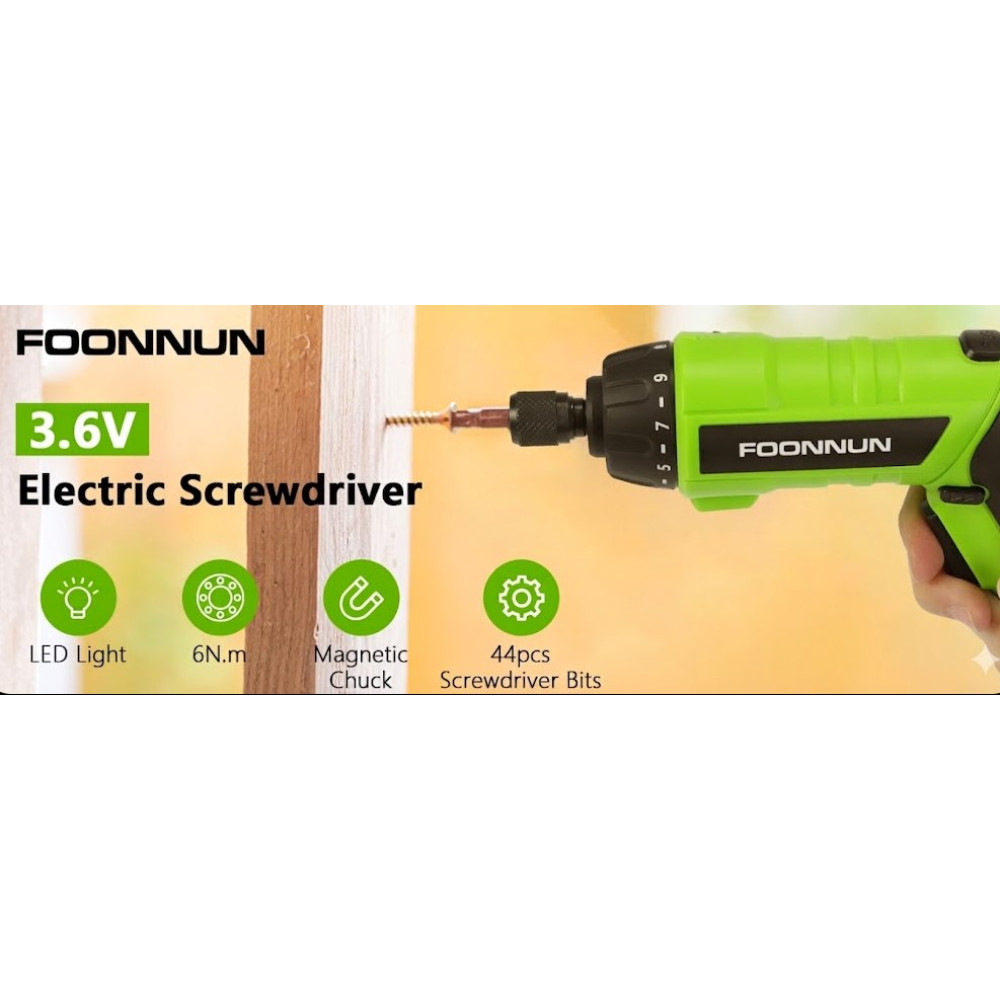 Аккумуляторная отвертка FOONNUN 44 в 1 6Nm с кейсом