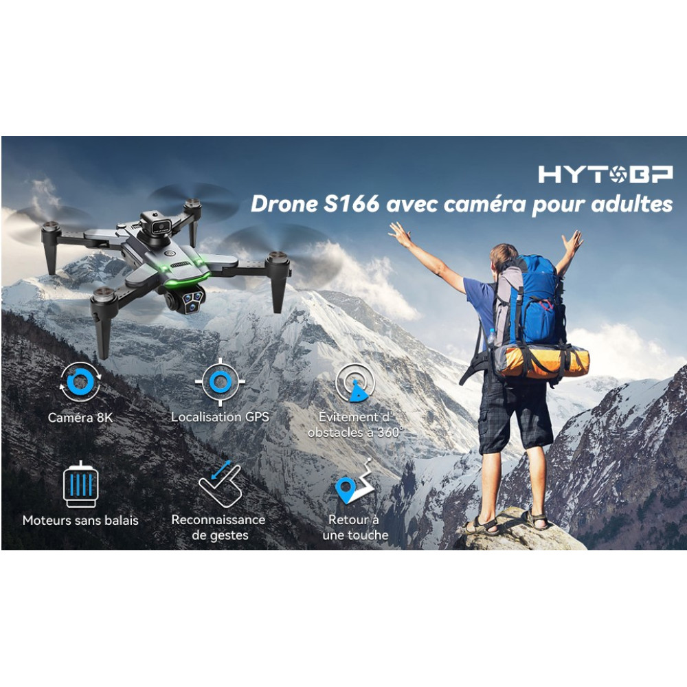 Дрон Hytobp Professionnel S166 PRO, четыре HD камеры, радиоуправляэмый 