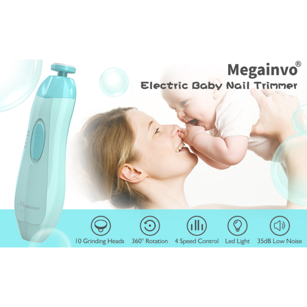 Детская электрическая пилочка для ногтей с подсветкой Megainvo