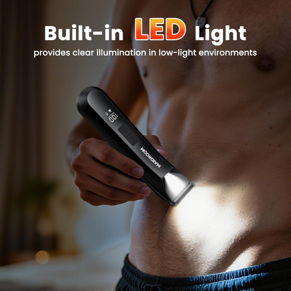 Мужской триммер MAXGROOM 3-в-1 с LED водонепроницаемый IPX7
