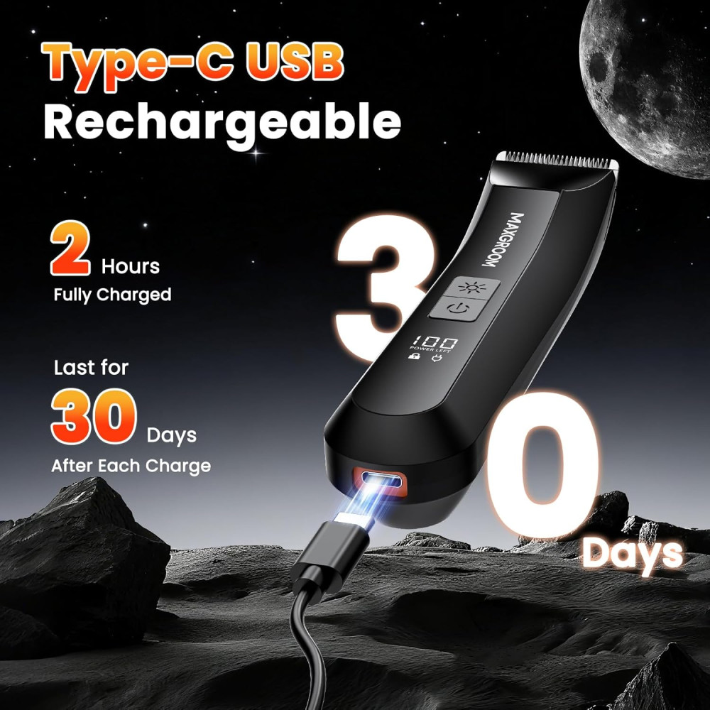 Мужской триммер MAXGROOM 3-в-1 с LED водонепроницаемый IPX7