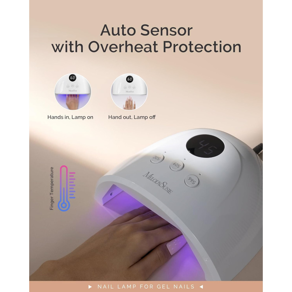 Ультрафіолетова LED лампа для нігтів MelodySusie P-Plus30F 36 Вт з таймером і сенсором