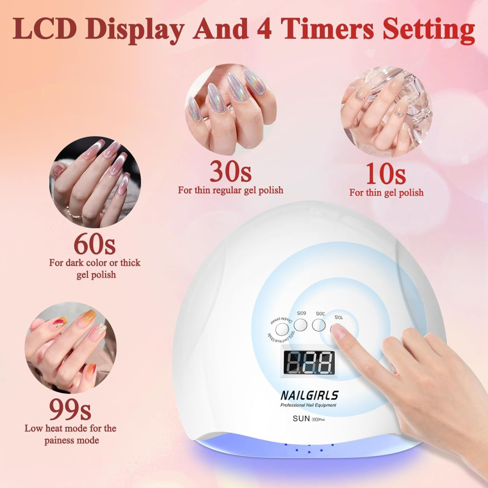 UV LED Лампа для ногтей NAILGIRLS 150 Вт с 4 таймерами и авто сенсором