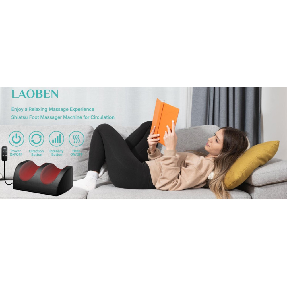 Массажер для ног LAOBEN с функцией подогрева роликовый