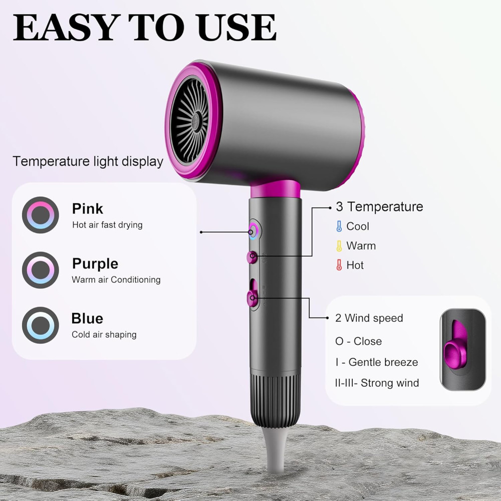 Фен для волосся AIUNAOM 2200W іонний з дифузором концентратором 