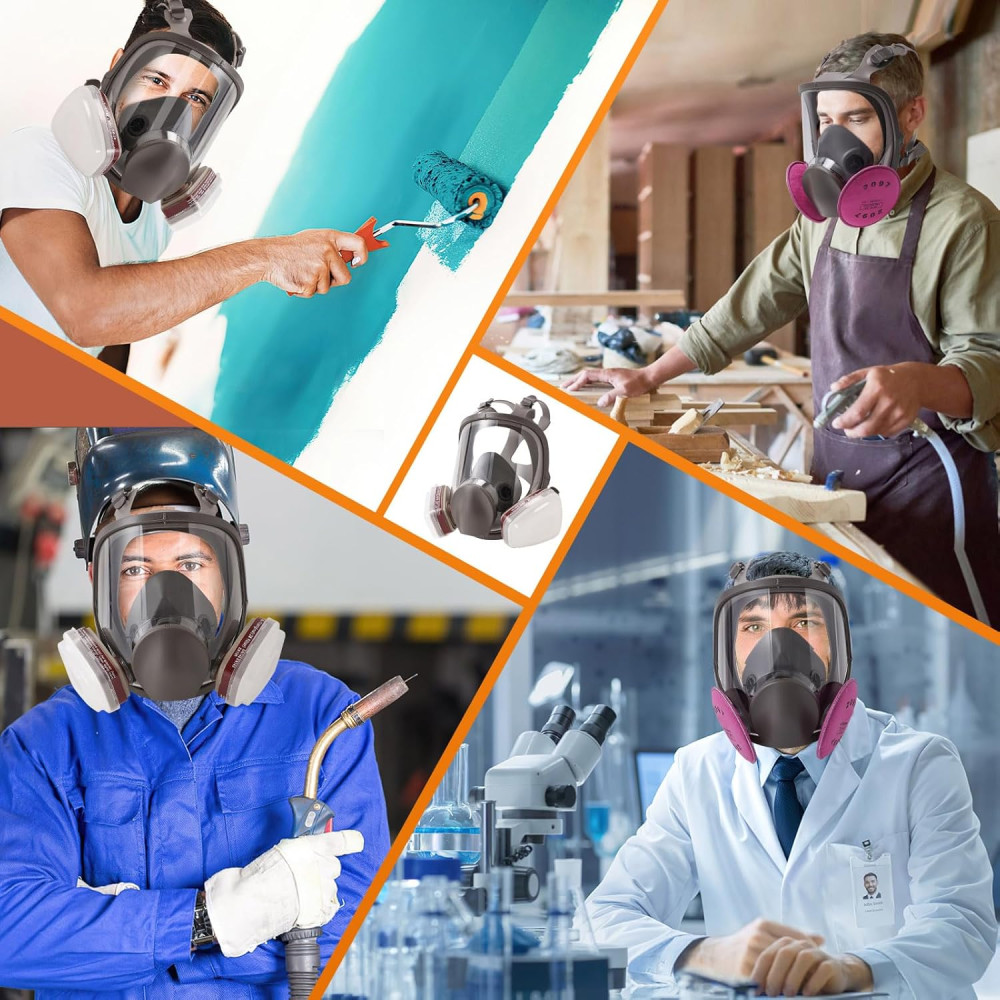 Противогаз-маска WYAJU многоразовая с активированным углем с фильтрами 60926 