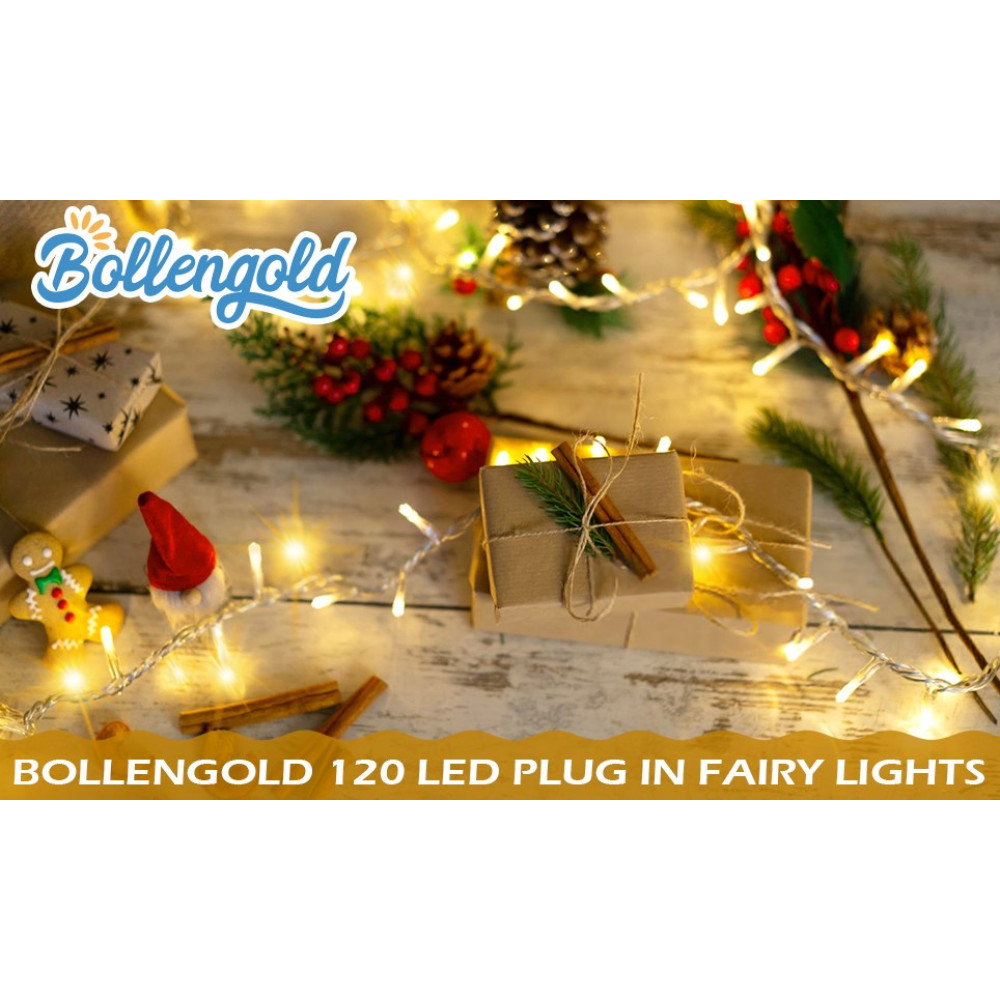 Світлодіодна гірлянда Bollengold 120 LED, від мережі, 12 м, 8 режимів