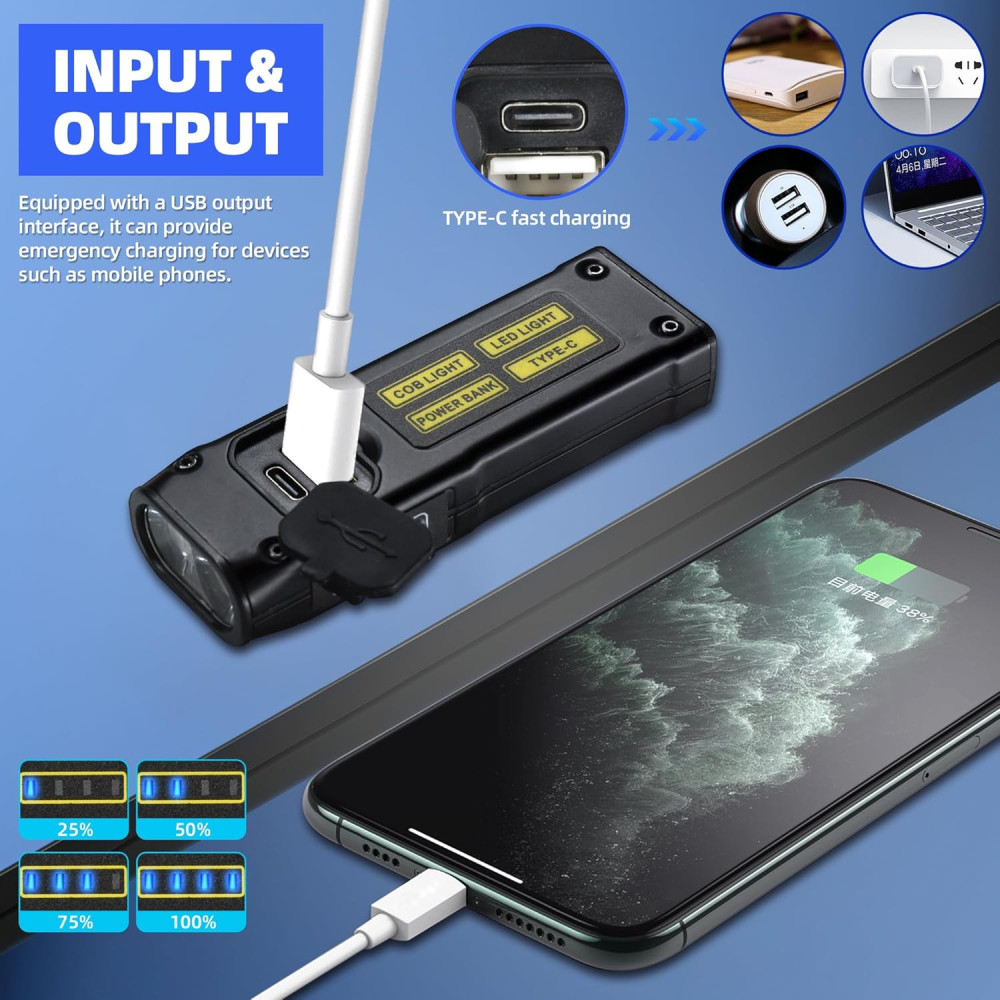 Фонарь DARKBEAM Dual UV 365 нм и 395 нм, черный, перезаряжаемый, питание от аккумулятора