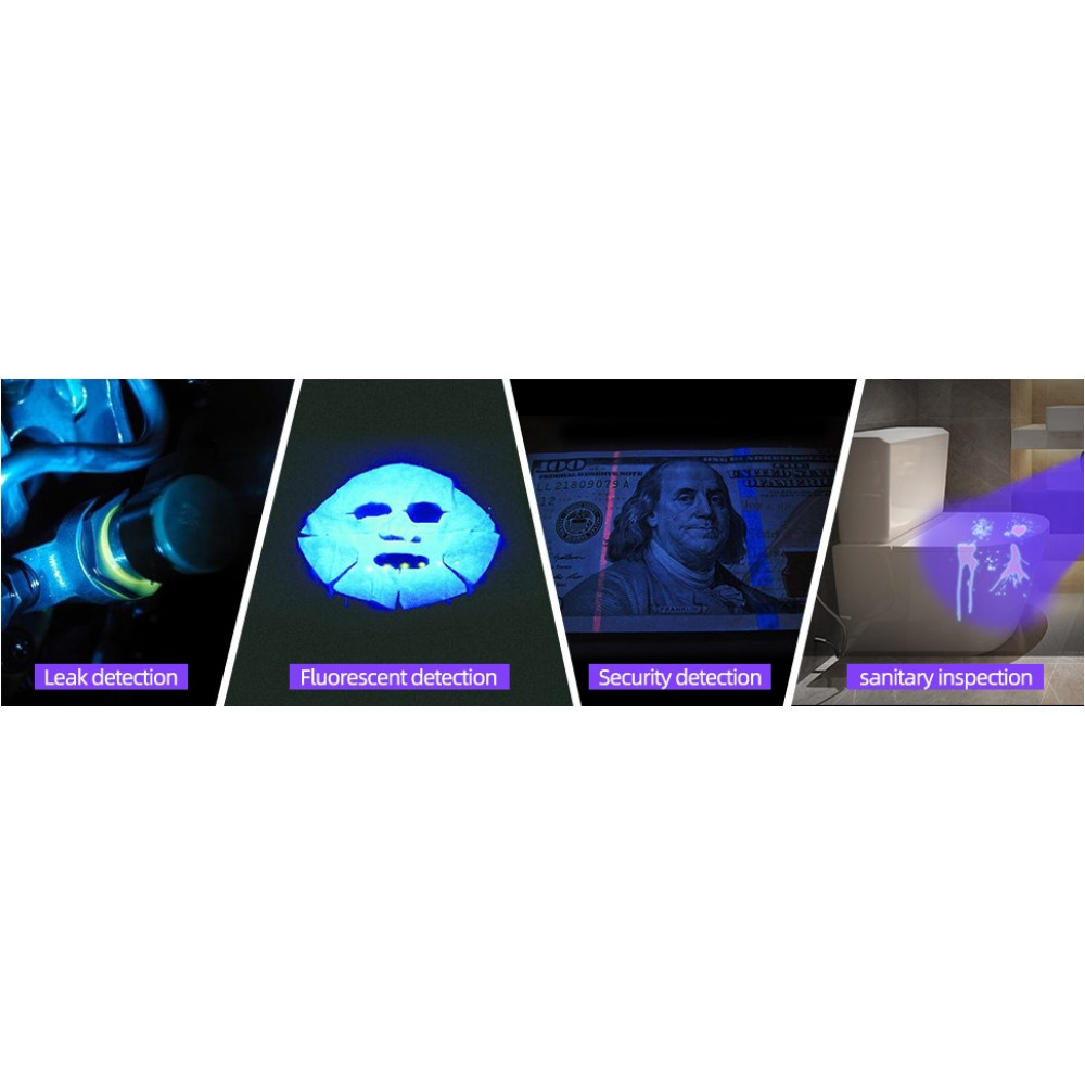 Фонарь DARKBEAM Dual UV 365 нм и 395 нм, черный, перезаряжаемый, питание от аккумулятора