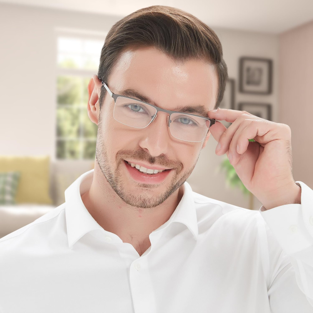 Мужские очки для чтения EYECEDAR набор 5 шт полуободочная металлическая оправа