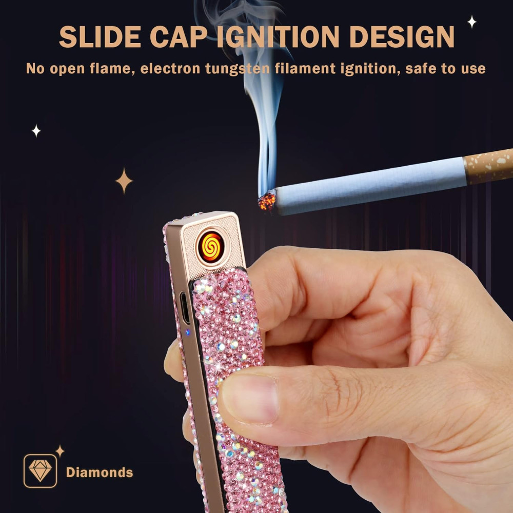 Электрическая зажигалка-свеча Eing с USB-зарядкой, беспламенная, розовая