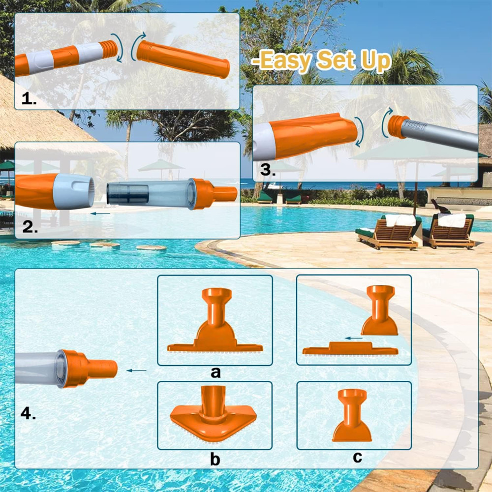 Пылесос для бассейна PoolyPoly 3 в 1, электрическая, время работы 90 минут (оранжевый)
