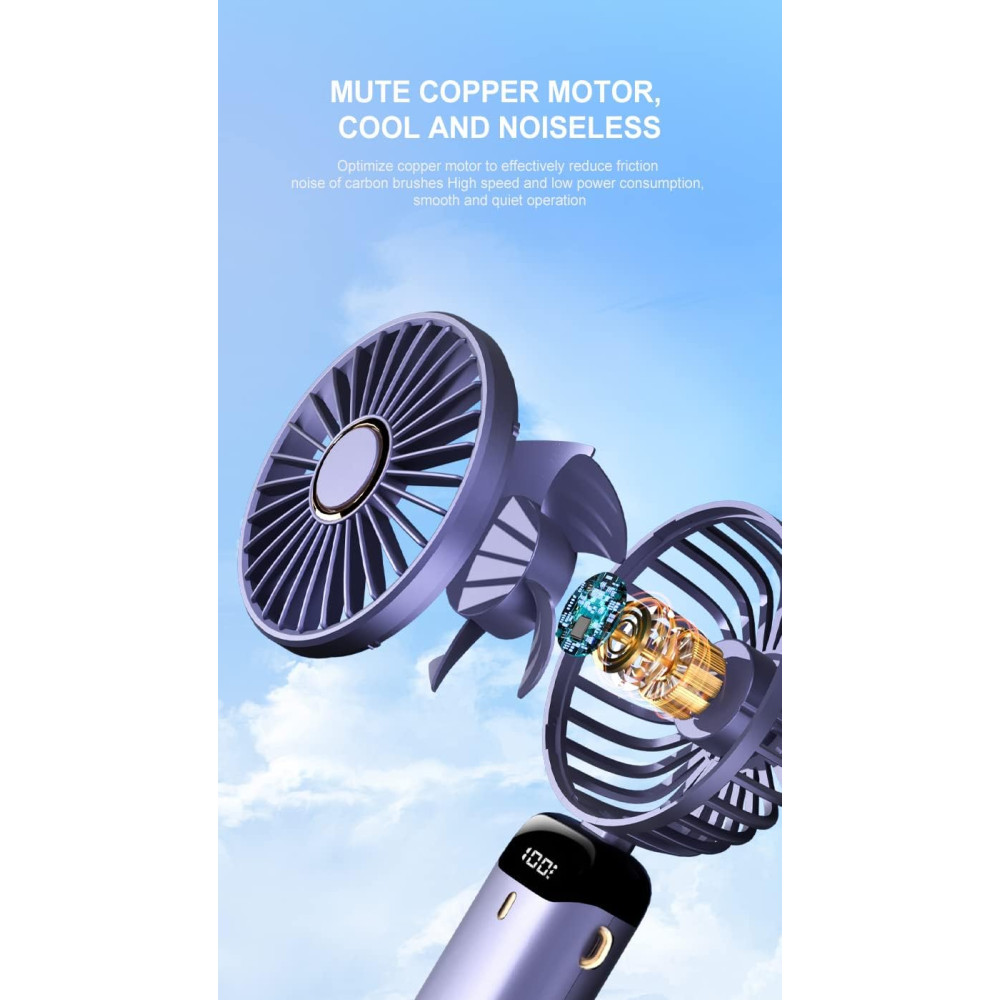 Портативный вентилятор Handheld Fan N15 с цифровым дисплеем