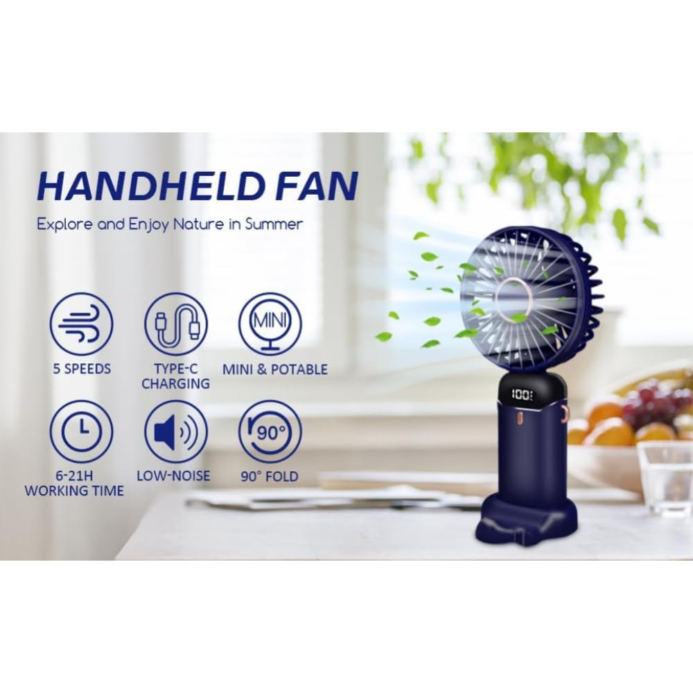 Портативный вентилятор Handheld Fan N15 с цифровым дисплеем