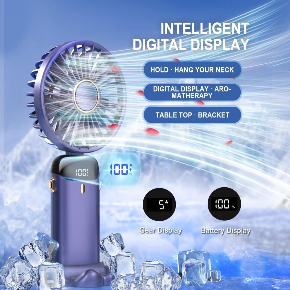 Портативный вентилятор Handheld Fan N15 с цифровым дисплеем