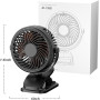 Мини вентилятор JD-199 USB с аккумулятором 2200 мАч настольный и с клипсой