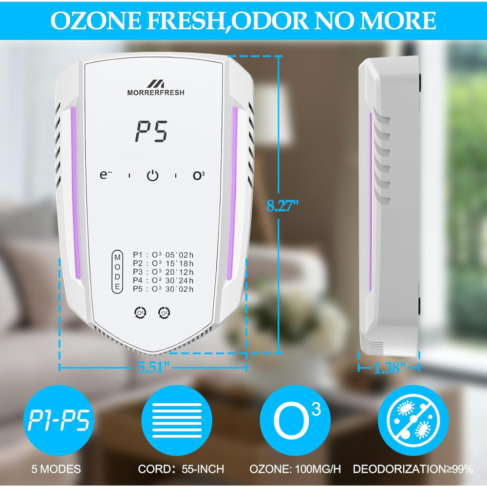 Озоновый очиститель Morrerfresh MNS-X09 для устранения сильных запахов, ионизатор воздуха
