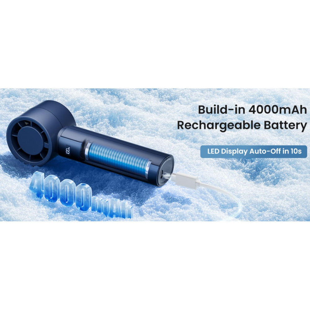 Ручной мини вентилятор Gaiatop 4000mAh 1-100 скоростей с дисплеем