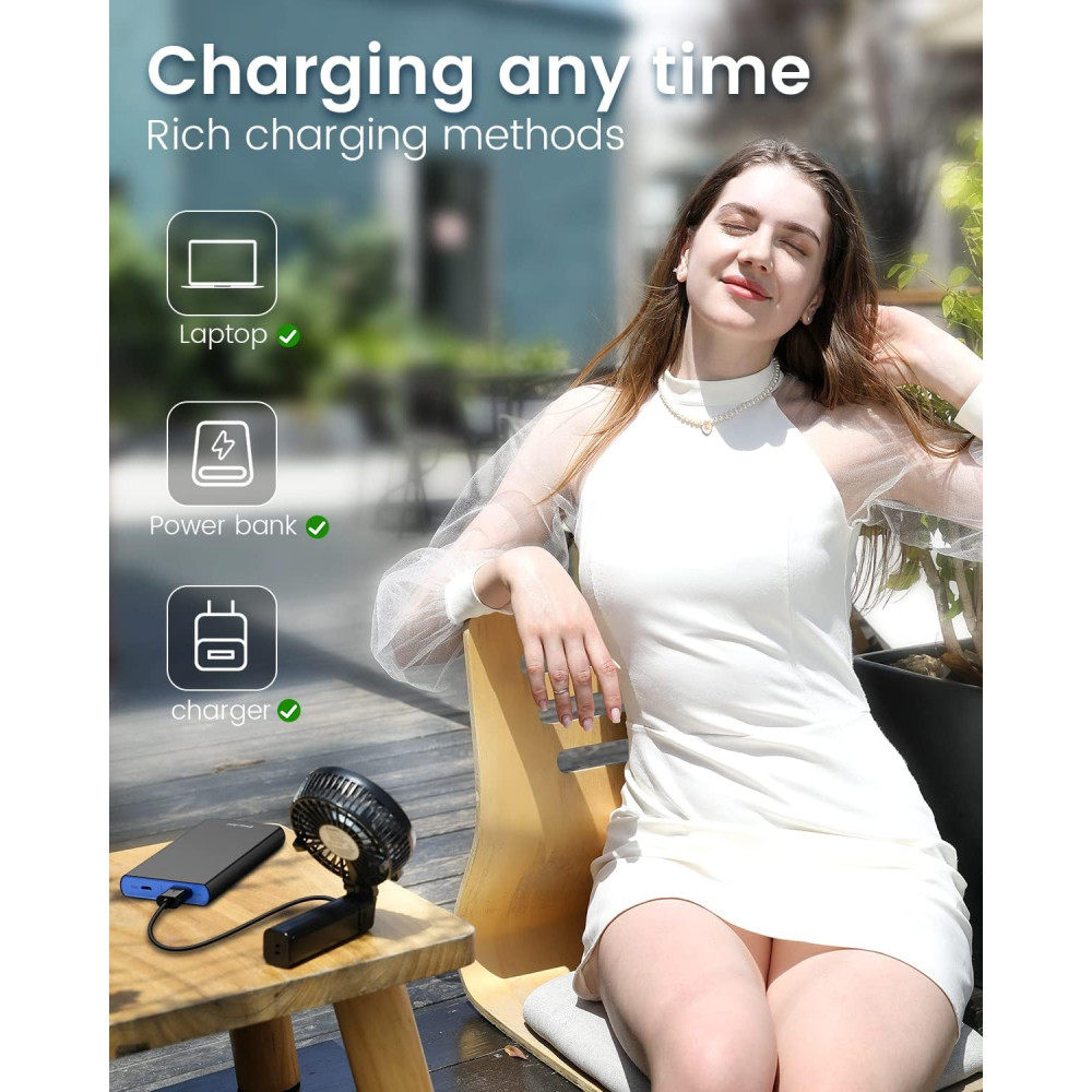 Портативный складной мини вентилятор 180° 3 скорости EasyAcc 2600mAh