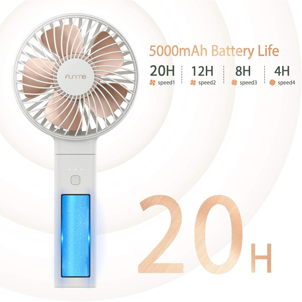 Ручной вентилятор Funme 5000mAh 4 скорости складной тихий