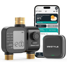 Умный WiFi таймер Unistyle для автоматического полива на 2 зоны