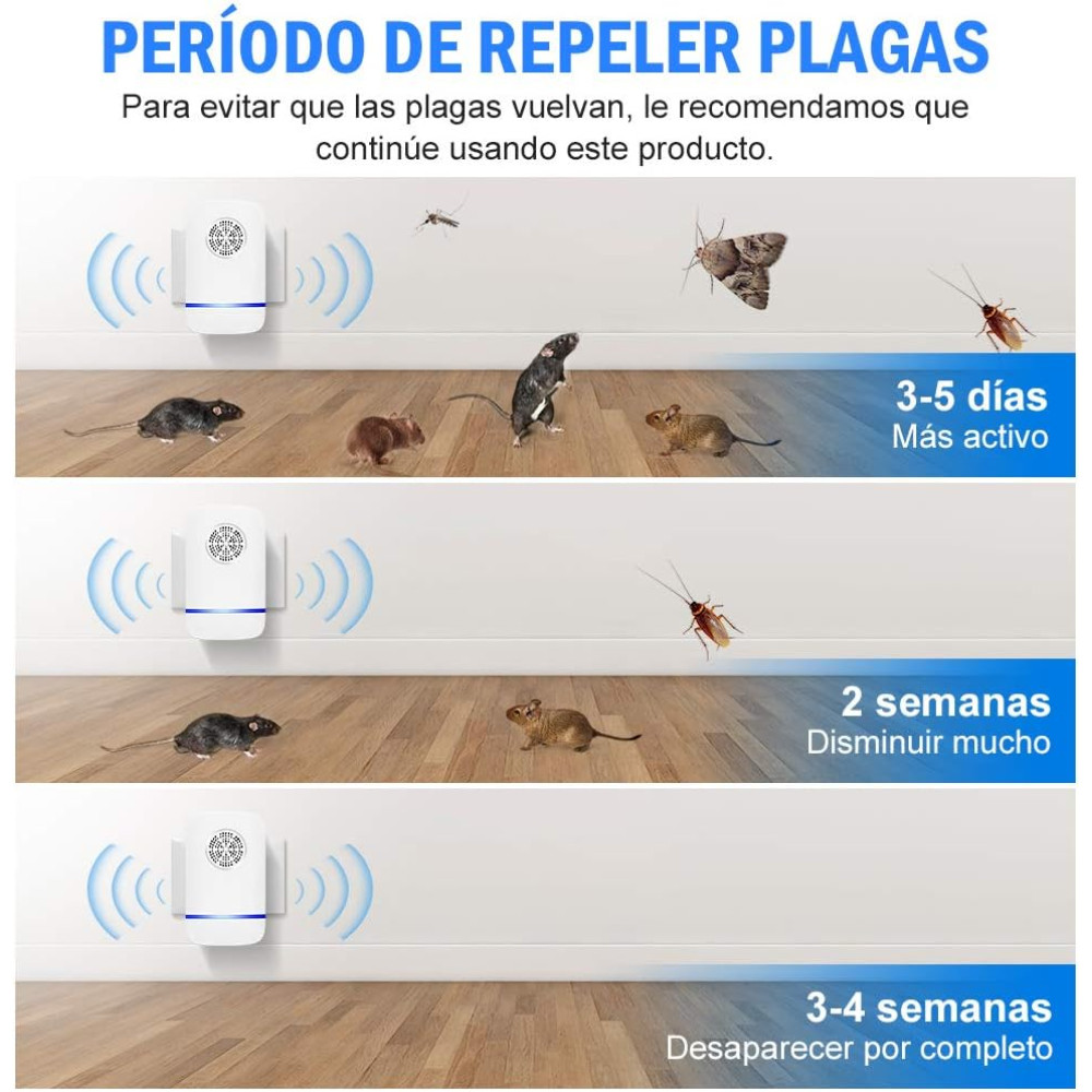 Электронный отпугиватель насекомых и грызунов для дома Ultrasonic Pest Repeller