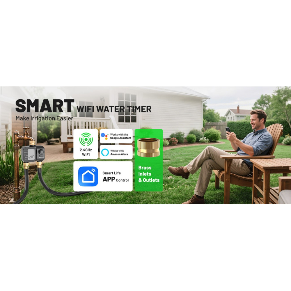 Розумний WiFi таймер Unistyle для автоматичного поливу на 2 зони 